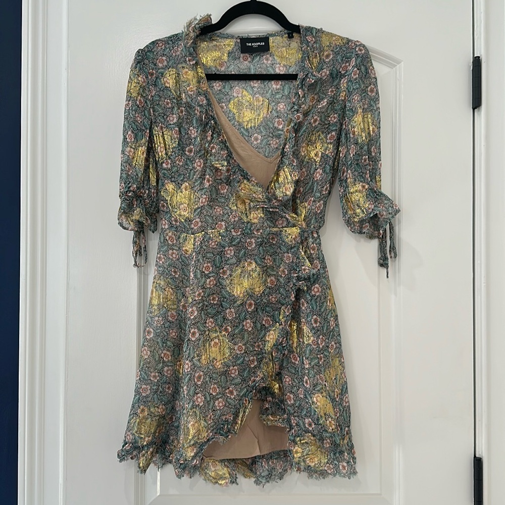 The Kooples gold detail floral dress